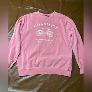 Comfort Colors Pink Crewneck with White Print